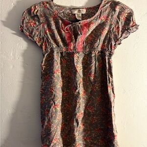 Route 66 Gray and Red Floral Casual Dress size large